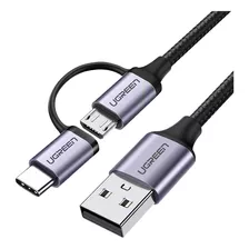 Cabo Usb-a Para Usb-c E Micro Usb Com 1 Metro Ugreen