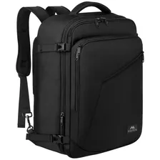 Mochila De Viaje Para Hombre, Aprobado Por Avión 10kg, Mochila De Mano Transporte, 40l Grande Espacio, Ideal Para Viaje Negocios, Impermeable Color Black