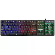 Teclado Gamer Evolut Eg-206 Mecânico Hawke Rgb Usb Preto