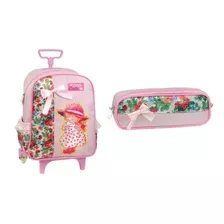 Kit Mochila Infantil P C/ Rodinha Little Cute + Estojo Aig 