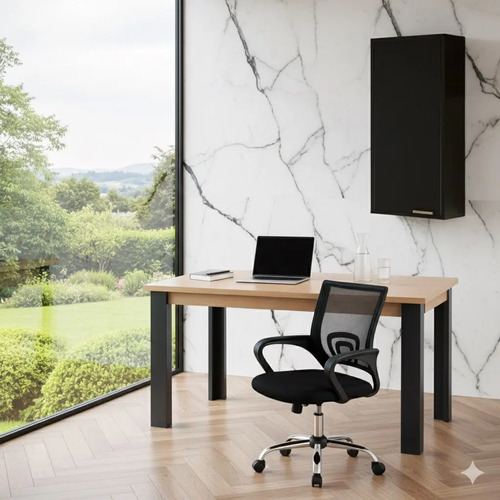 Kit Armário Aéreo E Mesa Estilo Industrial P/consutorio Mel
