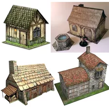 Kit Casas Rpg Medieval Warhammer Zombicid Papercraft Cenário