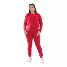 Conjunto Feminino Blusa Manga Calça Moda Plus Size Promoção 