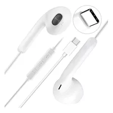 Fone De Ouvido Tipo C Com Microfone Para Samsung E Xiaomi Cor Branco