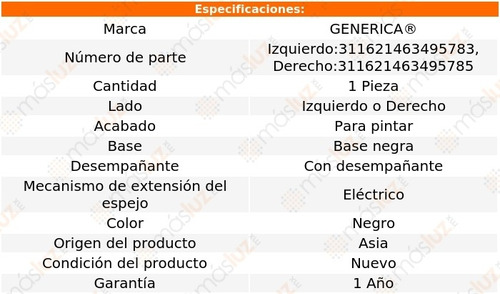 1_ Espejo Elect Base Negra Pacifica 2017/2019 Genrica Foto 2