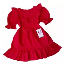 Vestido Infantil Menina Bebê Vermelho Camila