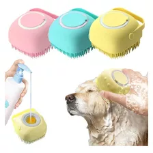 Cepillo Lavado Mascotas De Silicona Dispensador Jabon Suave