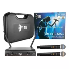 Microfone Duplo Sem Fio Dylan Dw602 Max Uhf Profissional