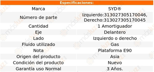 (1) Amortiguador Del Gas Der O Izq 330ci Bmw 05/06 Syd Foto 2