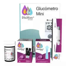Glucómetro Diaman Mini + 50 Tiras Reactivas + 10 Lancetas