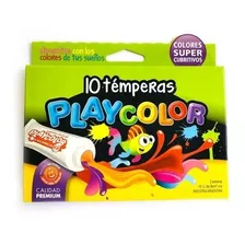 Temperas Escolares Playcolor 8cc Caja X 10 Colores Surtidos 