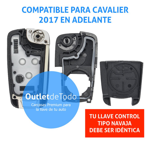 Carcasa Llave Control Chevrolet Cavalier 2017 - 2022 3 Boton Foto 7