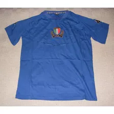 Italia Remera Rugby Marca Kappa Azul, Talle S