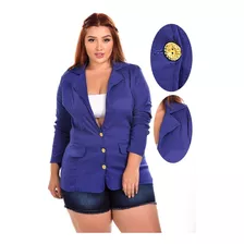 Casaco Sobretudo Grande Plus Size Botão Elastano Social Moda