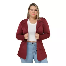 Max Blazer Feminino Plus Size Sobretudo Longo Neoprene 