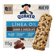Barras De Avena Quaker Línea 0% Con Chocolate 5 Barras 115g