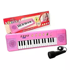 Piano Teclado Brinquedo Infantil Microfone Educativo Musical