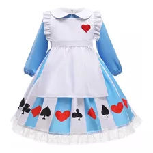 Vestido Alice No País Das Maravilhas Infantil Pronta Entreg