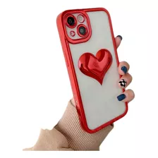 Carcasa Acrílica Corazon Rojo Para iPhone 13