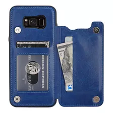 Funda Para Samsung Galaxy S8 Plus, Azul/tarjetero/cuero