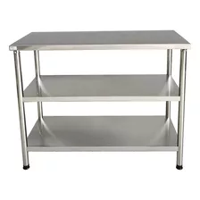 Mesa Inox Cozinha 0,90x0,50 2prateleiras Aser Essencial