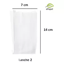 500 Saco De Papel Branco Mono 8x14 Modelo Lanche2