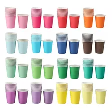 10 Vasos Desechables De Colores Fiesta Cotillón