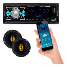 Kit Par Falante 6pol Jb6 Leson+rádio Mp3 Bluetooth Roadstar