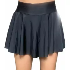 Falda Short Deportiva, Tiro Alto, Negro, Marca Pam