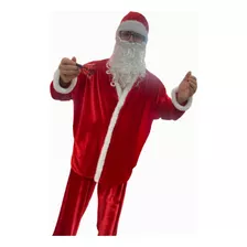 Roupa De Papai Noel Completa Com Acessórios Luxo 