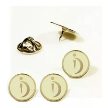 Kit 20 Pins Bottons Folheados Logo Logotipo Colar Empresa