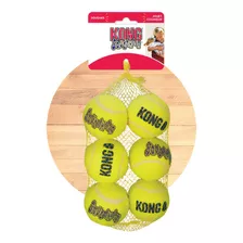 Kong Squeakair Balls Paquete 6 Pelotas Medianas Para Perro Color Amarillo