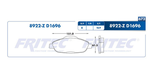 Balatas Delanteras Peugeot 308 1.6l 2009-2014 Fritec Foto 2