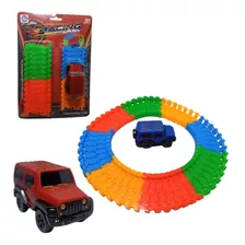 Carro De Brinquedo C/ Luz E Pista Trilhos Carrinho Com Pilha