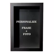 Quadro Cofre Personalizado Com Frase E Foto Mdfpreto 30x20x4