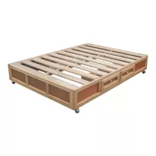 Base Para Cama Grecia Matrimonial Natural Madera