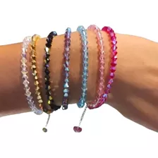 Pulsera De Plata Y Cristal Todos Los Colores