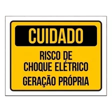 Placa Cuidado Geração Própria Risco De Choque Elétrico