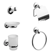 Set De Baño 5 Piezas Kit Accesorios Completo Cromado Kübel