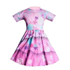 Vestido Encanto Disney Fantasia Isabela Madrigal Infantil