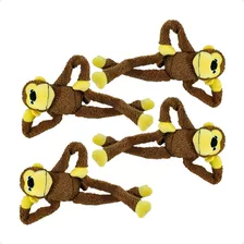 4 Brinquedo Pelúcia Macaco Colosso Apito Sonoro 46 Cm