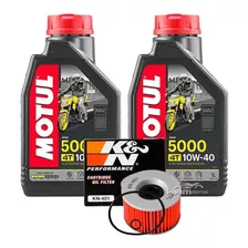 Kit 2 Lts Motul 5000+10w40 Ninja 250+filtro Óleo K&n C/anel