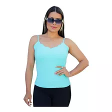 Blusinha Nuvem Peplum Crepe Feminina Com Boje Alça Fina 