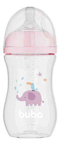 Mamadeira Easy Flow Elefante 270ml Anticólica Buba Cor Rosa