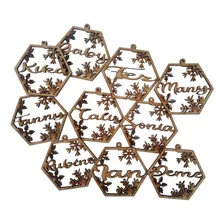 Esferas Navideñas Hexagonal Copos Nieve Personalizada 10pzas