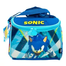 Mochila De Carrito, Lonchera Y Lapicera Sonic 2 Primaria Color Azul