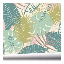 Papel De Parede Folhagem Jardim Tropical Kit 03 Rolos A530