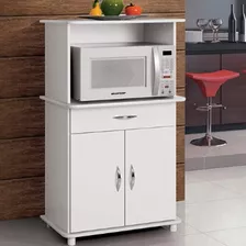 Balcão De Cozinha Com Nicho Microondas Classic Cor Branco