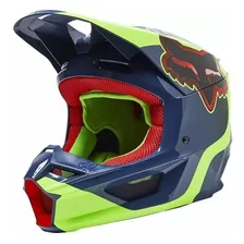 Casco Fox V1 Venz Azul Amarillo 