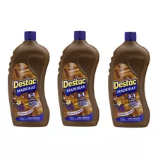 3 Limpador Pisos De Madeira Destac Lavanda & Vanilla 750 Ml